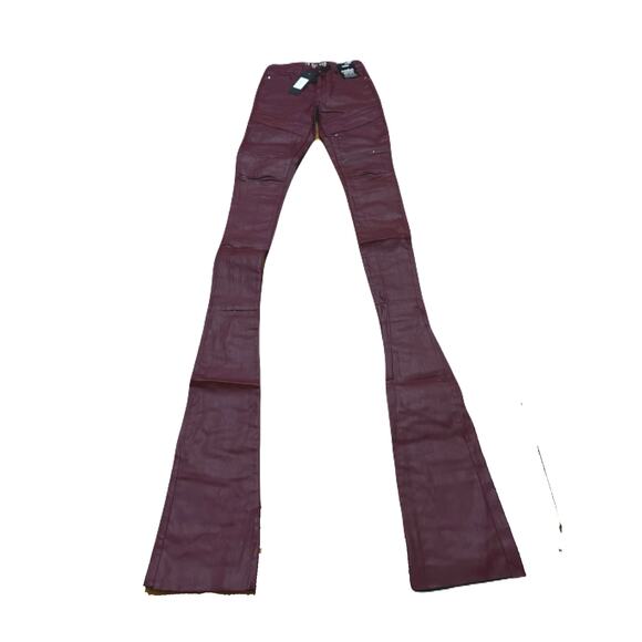 Si Tu Veux Gordon Jean’s Burgundy Wax Superstack  Size 36 - Picture 2 of 5